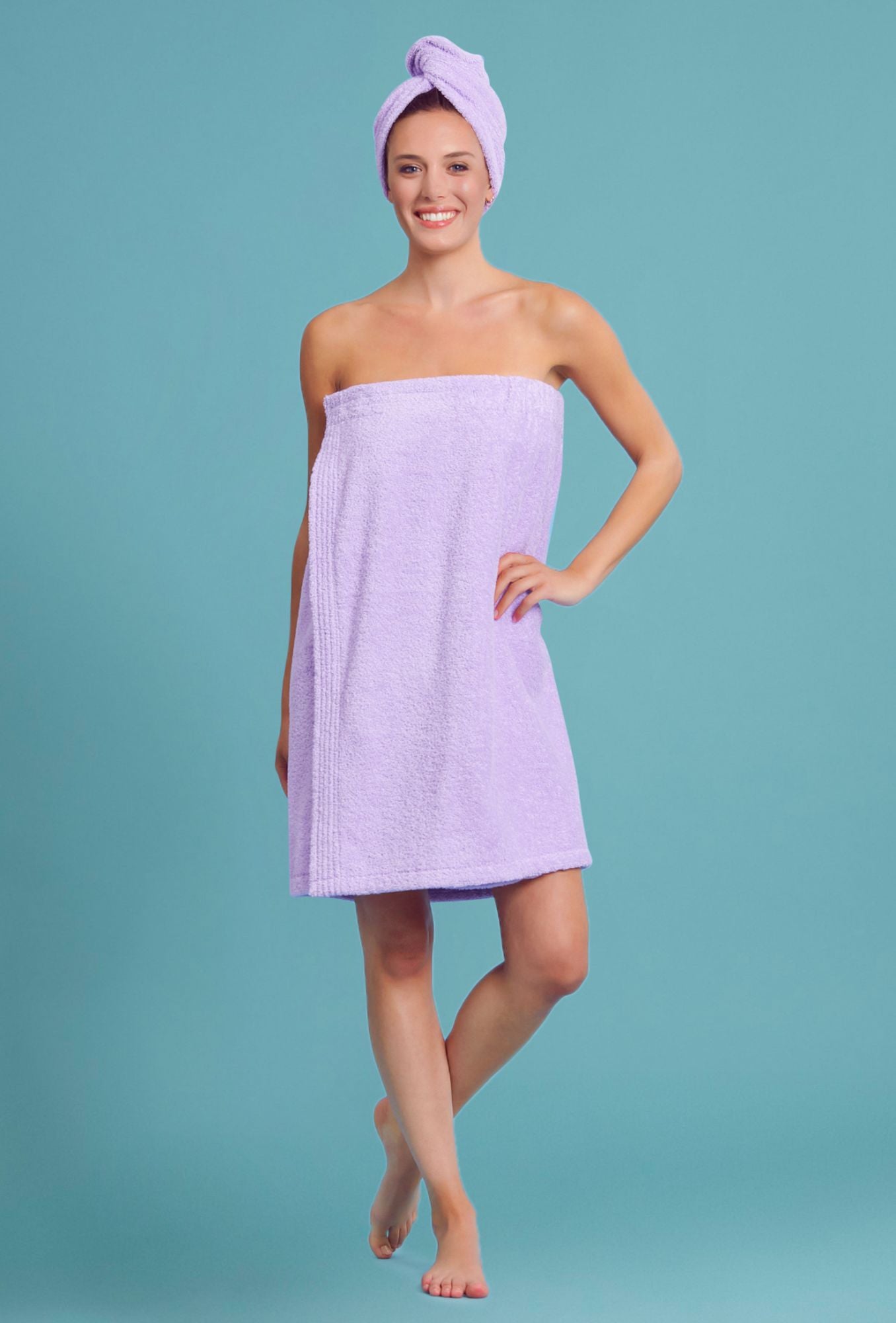 Authentic Turkish Cotton Terry Grey Spa and Shower Towel Wrap - On Sale -  Bed Bath & Beyond - 28303229